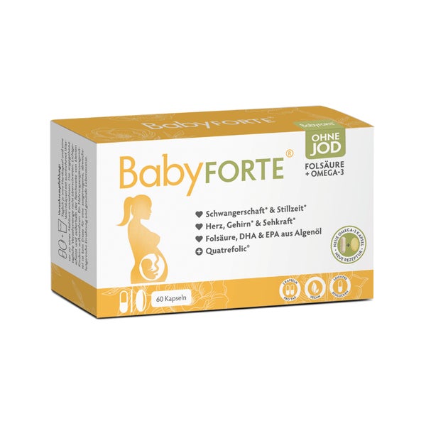 BabyFORTE Folsäure + Omega-3 ohne Jod - Schwangerschaft 60 St