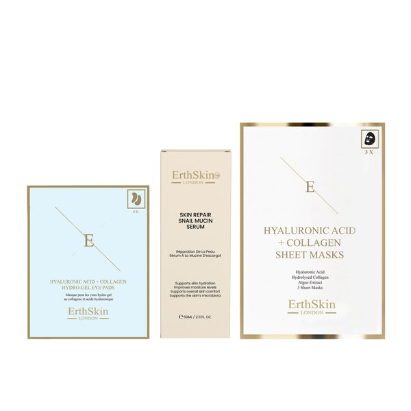 Hautreparierendes Schneckenschleim-Serum 60 ml + Hyaluronsäure + Kollagen-Hydrogel-Augenpads 5 x 2 + Hyaluronsäure- & Kollagenmaske (3 Stück) 850 g
