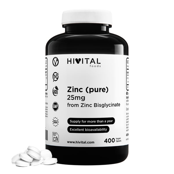 Zink 25 mg aus Zinkbisglycinthat | 400 vegane Tabletten 400 St