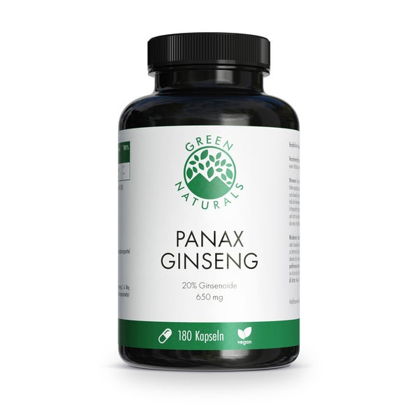 Green Naturals Panax Ginseng Hochdos.vegan Kapseln 180 St