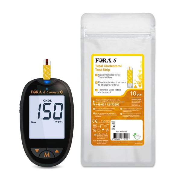 FORA 6 Connect Cholesterin-Messgeräte (Multi-Parameter) – mg/dl + 30 Teststreifen 1 St