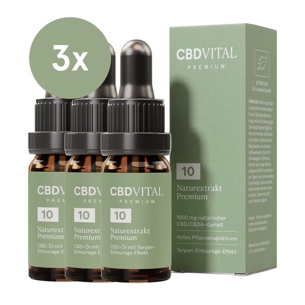 CBD VITAL CBD 10% Naturextrakt Premium Hanföl 10ml 3er-Pack 3 x 10 ml