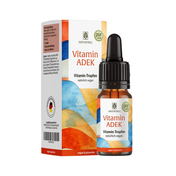 Vitamin A D E K fettlöslich in MCT-Öl 333 vegane Tropfen Vitamin ADEK NATURTREU® 10 g