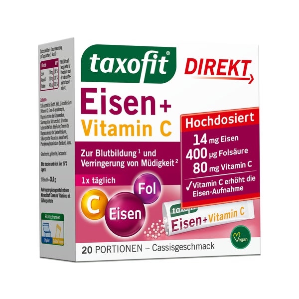 Taxofit Eisen+vitamin C Direkt Granulat 20 St