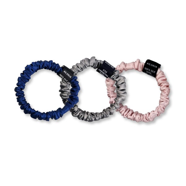 DOUX Set 3 Scrunchies S aus Seide 3 St