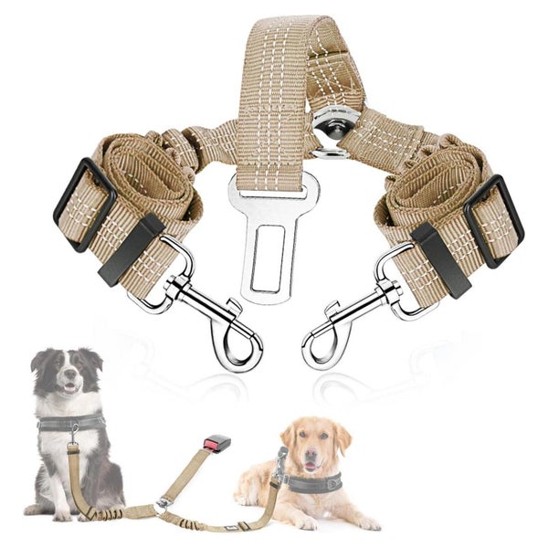 SlowTon Anschnallgurt Hund Auto 2in1 verhedderungsfreier ela 1 St