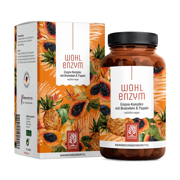 Enzym-Komplex mit Bromelain & Papain - WOHLENZYM - 120 vegane Kapseln - NATURTREU® 120 St