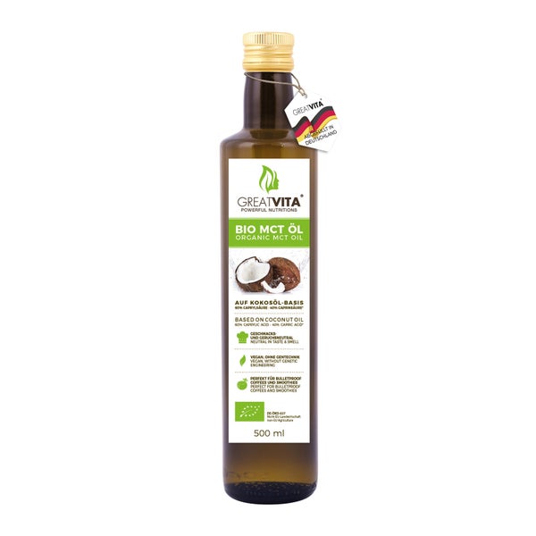 GreatVita Bio MCT Öl auf Kokosölbasis 500 ml