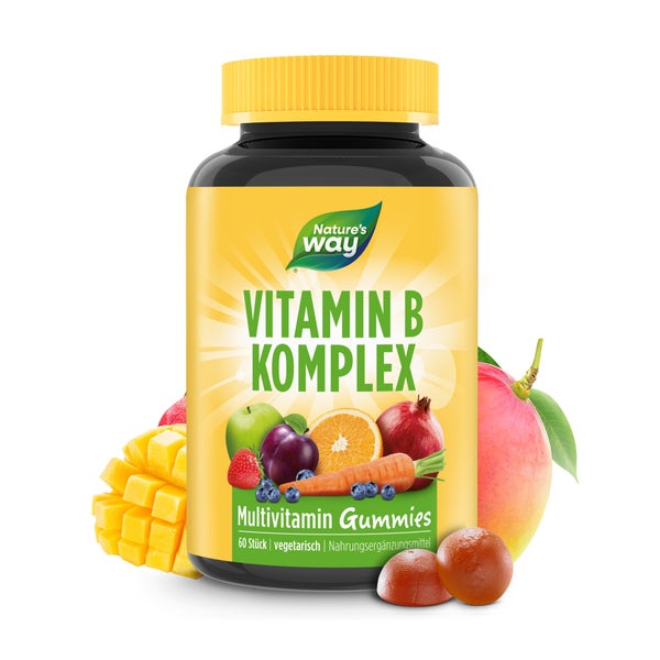 Vitamin B Komplex Multivitamin Gummies I alle B-Vitamine mit 12 µg Vitamin B12 I Mango-Geschmack ... 60 St