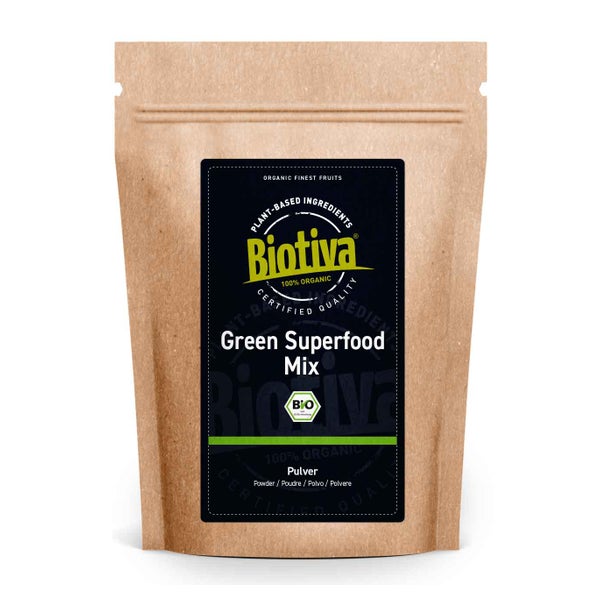 Biotiva Green Superfood Mix Pulver aus 9 Superfoods Bio 400 g