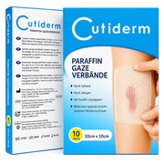 Cutiderm sterile Paraffingaze Kompresse 10 cm x 10 cm 10 St