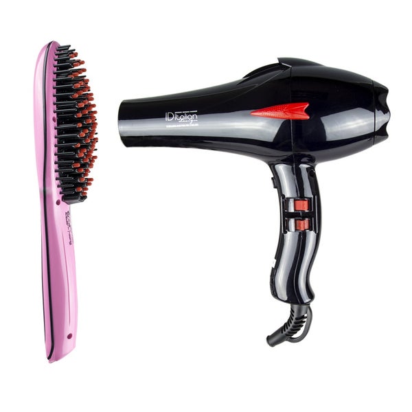 Italian Design ELECTRICAL ITEMS PROFESSIONAL IONIC DRYER+ STRAIGHTENING BRUSH PACK  .